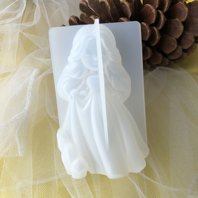 Soap Making Supplies - 3D かわいいプリンセスシリコーンキャンドルモールド天使の女の子石鹸樹脂石膏作る型 DIY 人間チョコレートベーキングツール家の装飾のギフト