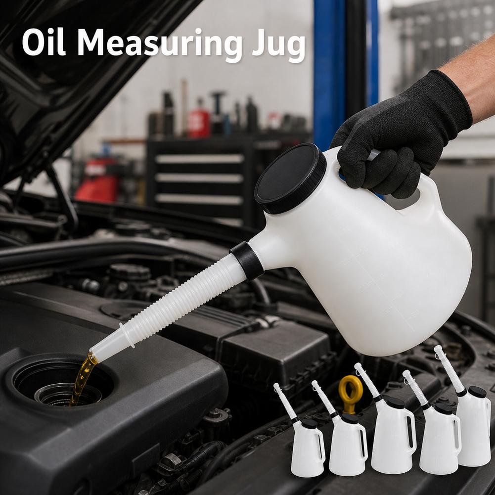 Soap Making Jug - 1.2L/2L/3L/4L/5L プラスチック製オイル計量ジャグ 注ぎ口付きオイル容器 オイルポット 車 バイク