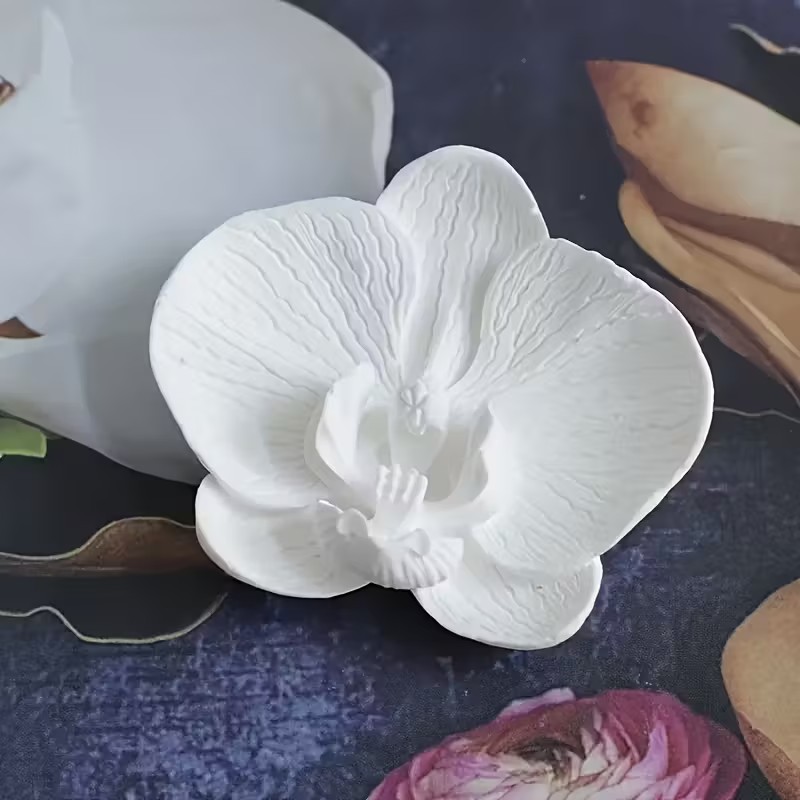 Soap Making Jug - 3D 蝶蘭シリコーンキャンドルモールドアロマセラピー石膏石鹸モールド紙カップケーキソフトキャンディキャンドル装飾ベーキングモールド