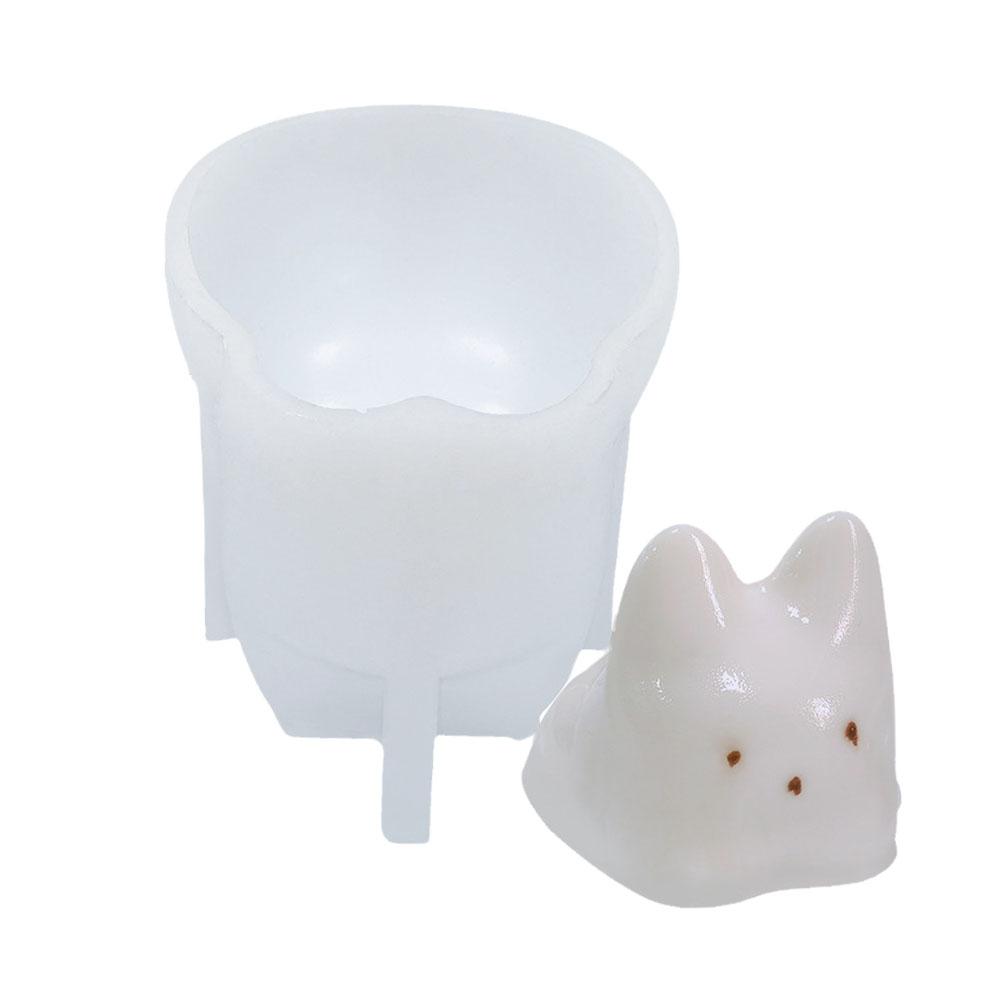 Soap Making Jelly - 3D猫型シリコンモールド DIYムースケーキゼリープリンキャンドルモールド ワックスキャンドル製作 アイスキューブトレイ 石鹸 3Dプリンシリコンモールド