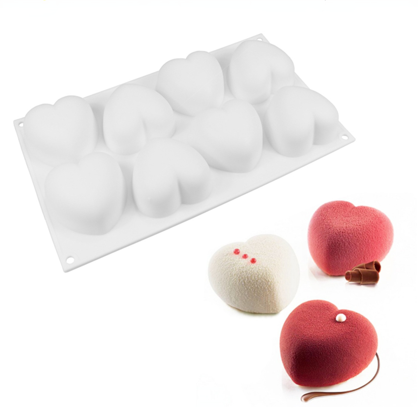 Soap Making Supplies - ラブハートシリコーン石鹸型手作りキャンドル作成キット Diy チョコレートアイス石鹸石膏樹脂ケーキデコレーションベーキングツール