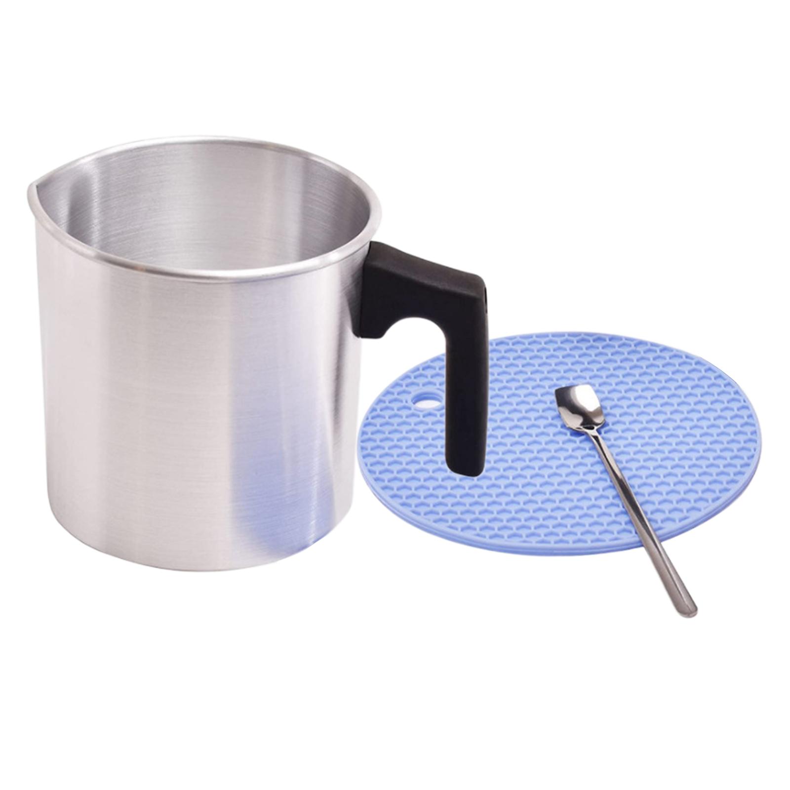 Soap Making Jug - メルティングポアリングポット ダブルボイラー ロングスプーン付き 石鹸鋳造用 泡立てジャグ 1.2L