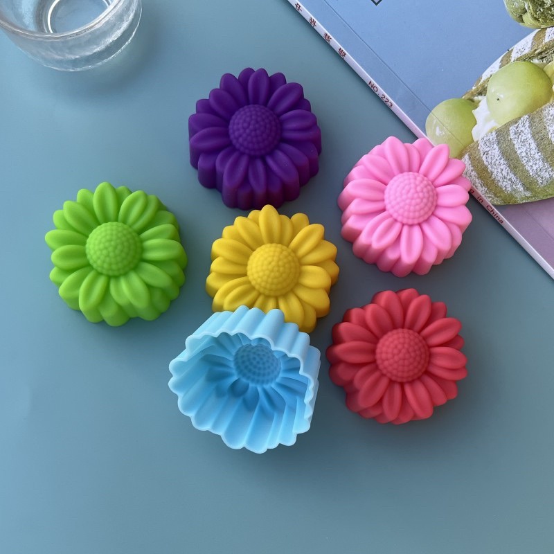 Soap Making Supplies - 6個セット ノンスティック 花柄 シリコンモールド チョコレート プリン