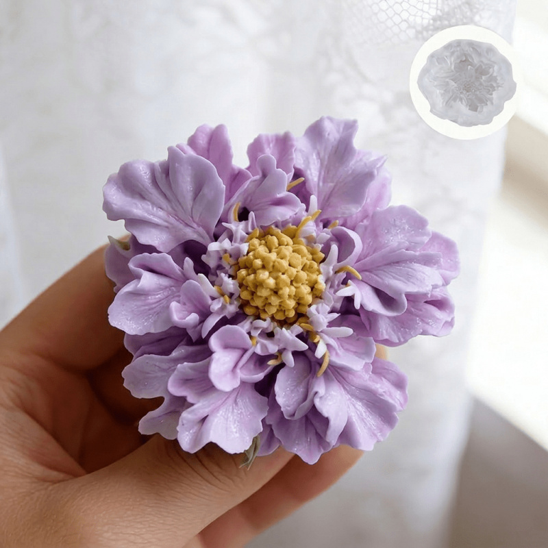 Soap Making Handmade - 1つの夢のような青い鉢植えの花のシリコンモールド、DIYアートキャンドル、手作り石鹸、樹脂製オーナメント、風水ホームデコレーションに適用可能