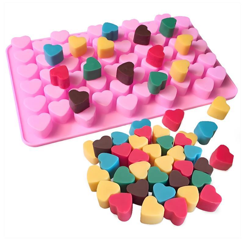 55グリッド ハート型シリコンケーキ型 BPAフリー 再利用 - Soap Making Supplies のレビューと価格