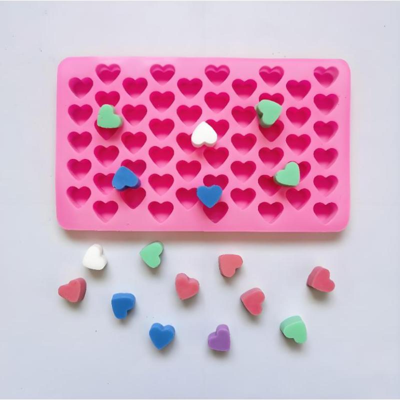 55グリッド ハート型シリコンケーキ型 BPAフリー 再利用 - Soap Making Supplies のレビューと価格
