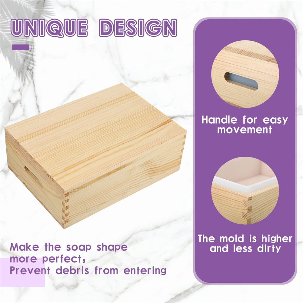 大型石鹸型長方形シリコンライナーモールド木箱と蓋付き DIY - Soap Making Guide For Beginners のレビューと価格