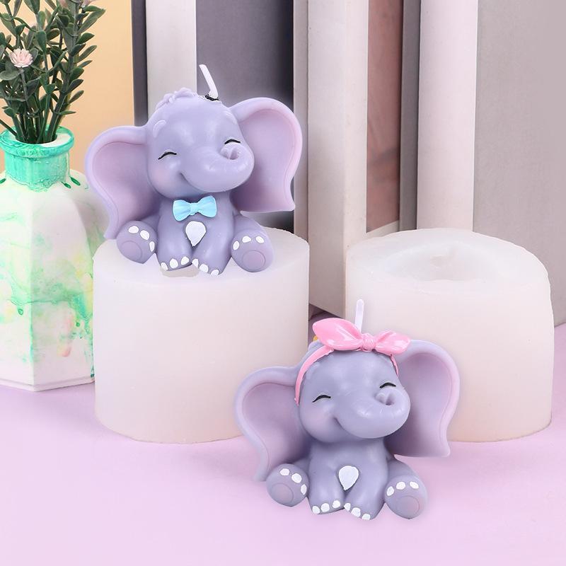 かわいい3D象型シリコンキャンドルモールド、簡単リリース、再 - Soap Making Supplies のレビューと価格