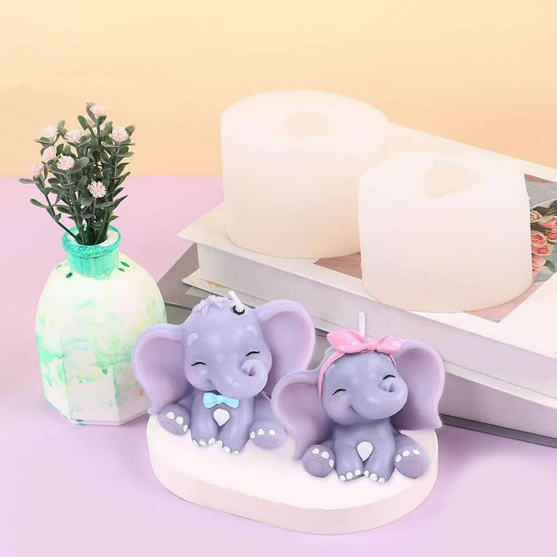 かわいい3D象型シリコンキャンドルモールド、簡単リリース、再 - Soap Making Supplies のレビューと価格