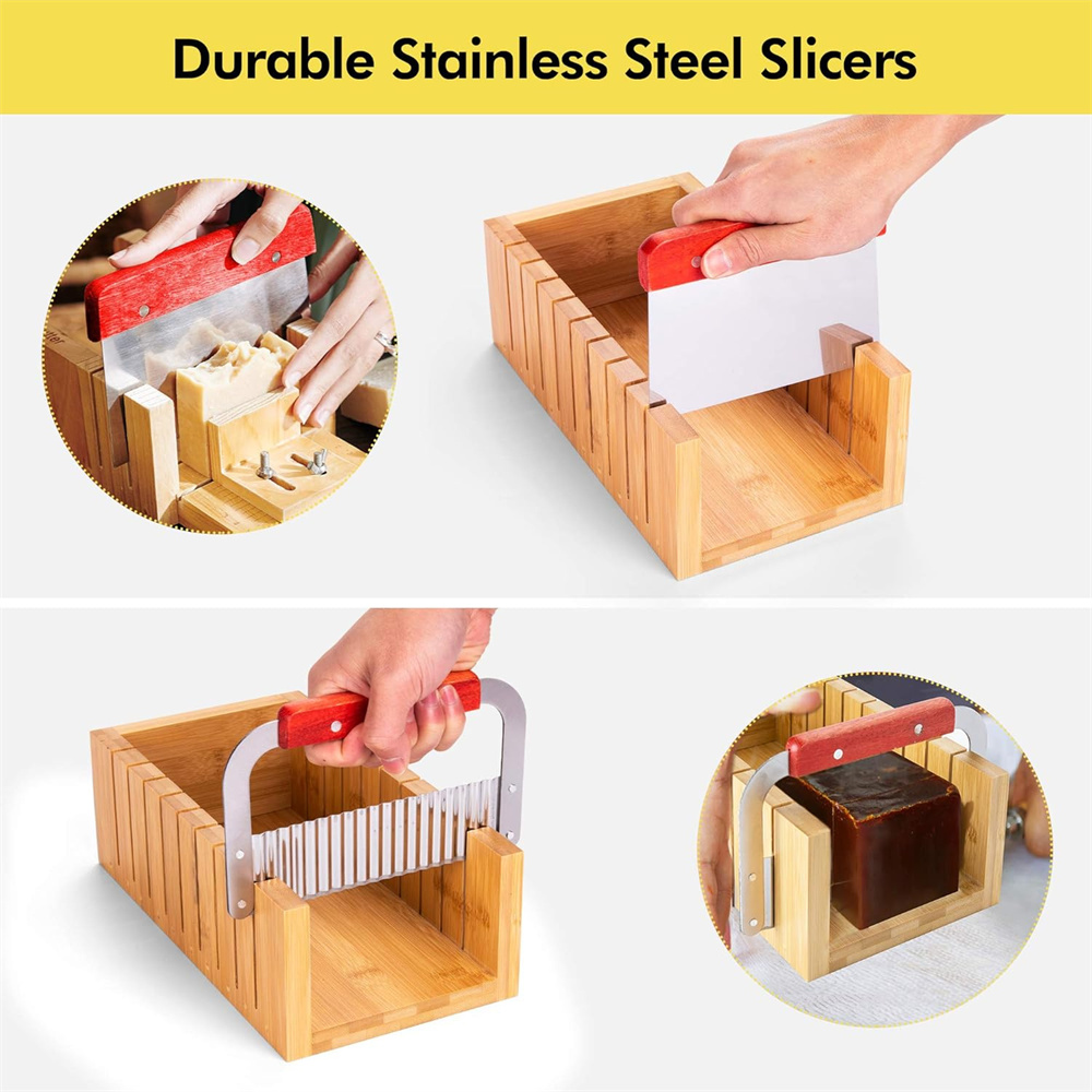 DIY 手作り石鹸作りキット 竹製カッティングボックスとシリ - Soap Making Guide For Beginners のレビューと価格