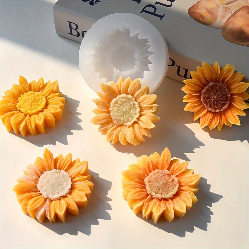 鮮やかな3Dひまわりシリコンモールド（キャンドル＆ソープ用） - Soap Making Supplies のレビューと価格