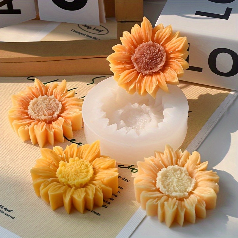 鮮やかな3Dひまわりシリコンモールド（キャンドル＆ソープ用） - Soap Making Supplies のレビューと価格