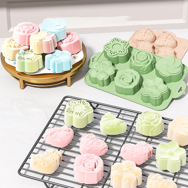 SUフラワーシリコンモールド、6つの異なる花の形のベーキング - Soap Making Jelly のレビューと価格