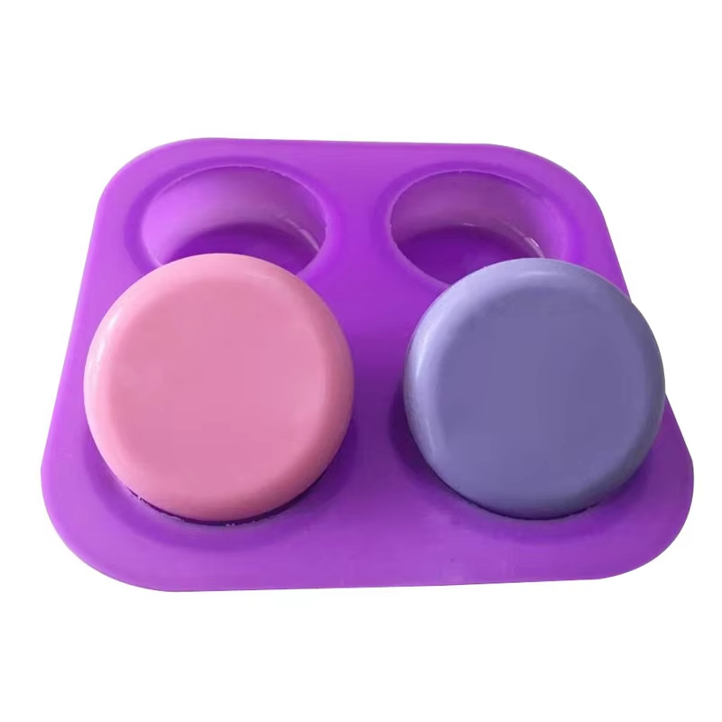 1-2個入り 4つの空洞を持つ再利用可能な丸型シリコン石鹸型 - Soap Making Guide For Beginners のレビューと価格