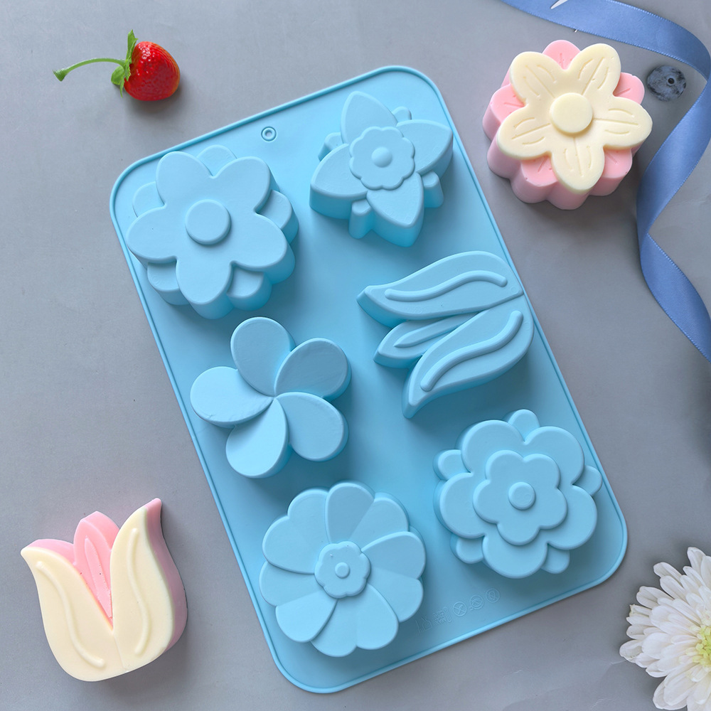 様々な花の形をしたシリコンモールド、石鹸やキャンドル作り、ケ - Soap Making Guide For Beginners のレビューと価格