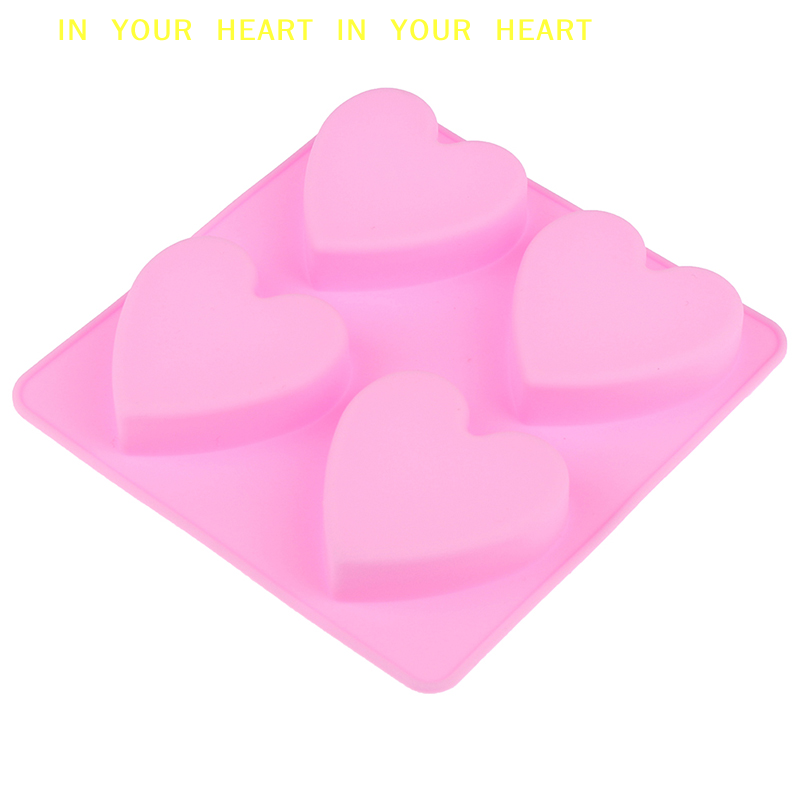 【X】4つの空洞を持つ手作りシリコン石鹸型 ハート型 3Dク - Soap Making Guide For Beginners のレビューと価格