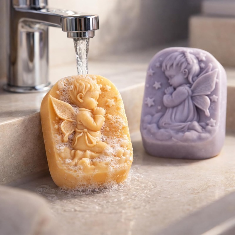 天使のシリコンモールド、石鹸作り用品、祈る妖精の赤ちゃんデザ - Soap Making Guide For Beginners のレビューと価格