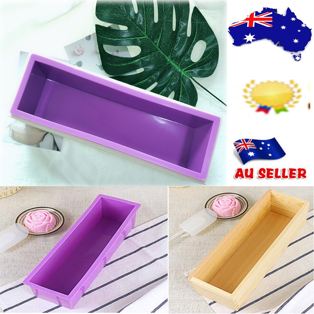 柔軟な長方形の石鹸型シリコンモールド 木製ボックス DIYツ - Soap Making Jelly のレビューと価格
